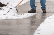 Clearing snow from walk